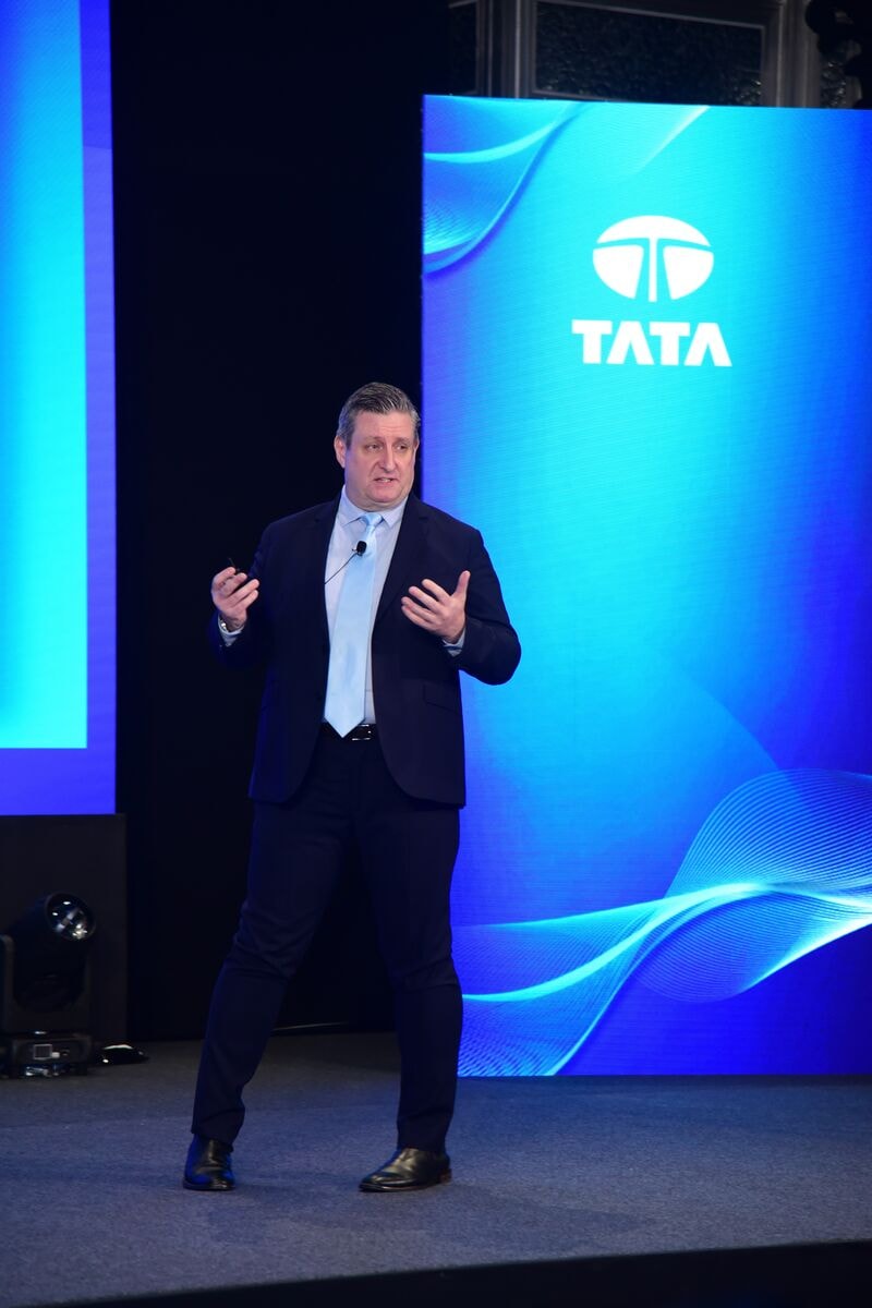 Ty Francis presenting at a Tata event